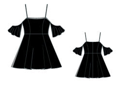 Circle Mini Dress Sewing Pattern:Sleeveless Off Shoulder Design (Digital Download)