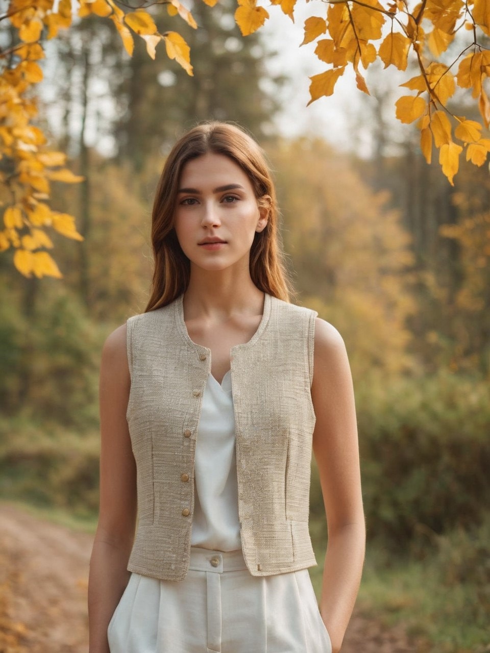 Linen Vest Sewing Pattern, Round Neck, Women's Sizes 2-30 (PDF Pattern)