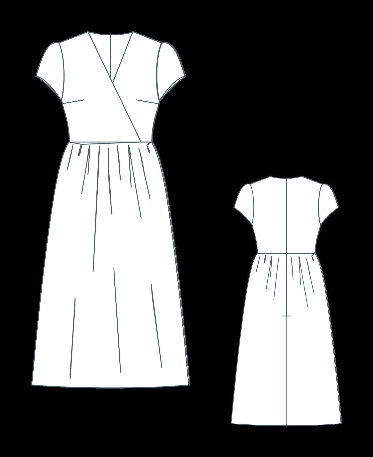 Surplice Neck Linen Midi Dress Sewing Pattern,Sundress Pattern,Spring Dress,Gathered Dress,Puff Sleeve Dress,Ladies size;XS to 4xl
