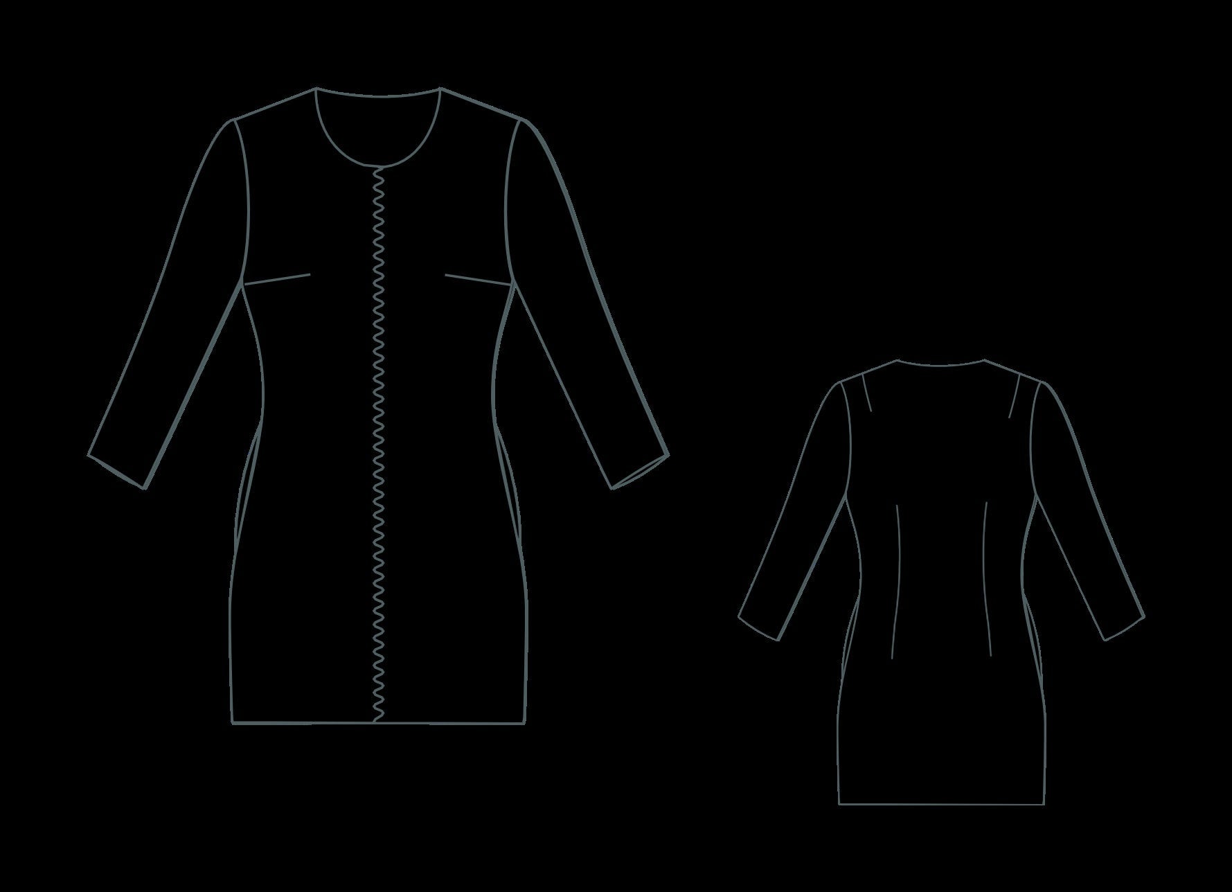 Front Zipper Pinafore Dress Sewing Pattern (XS-4XL)(Digital Download)