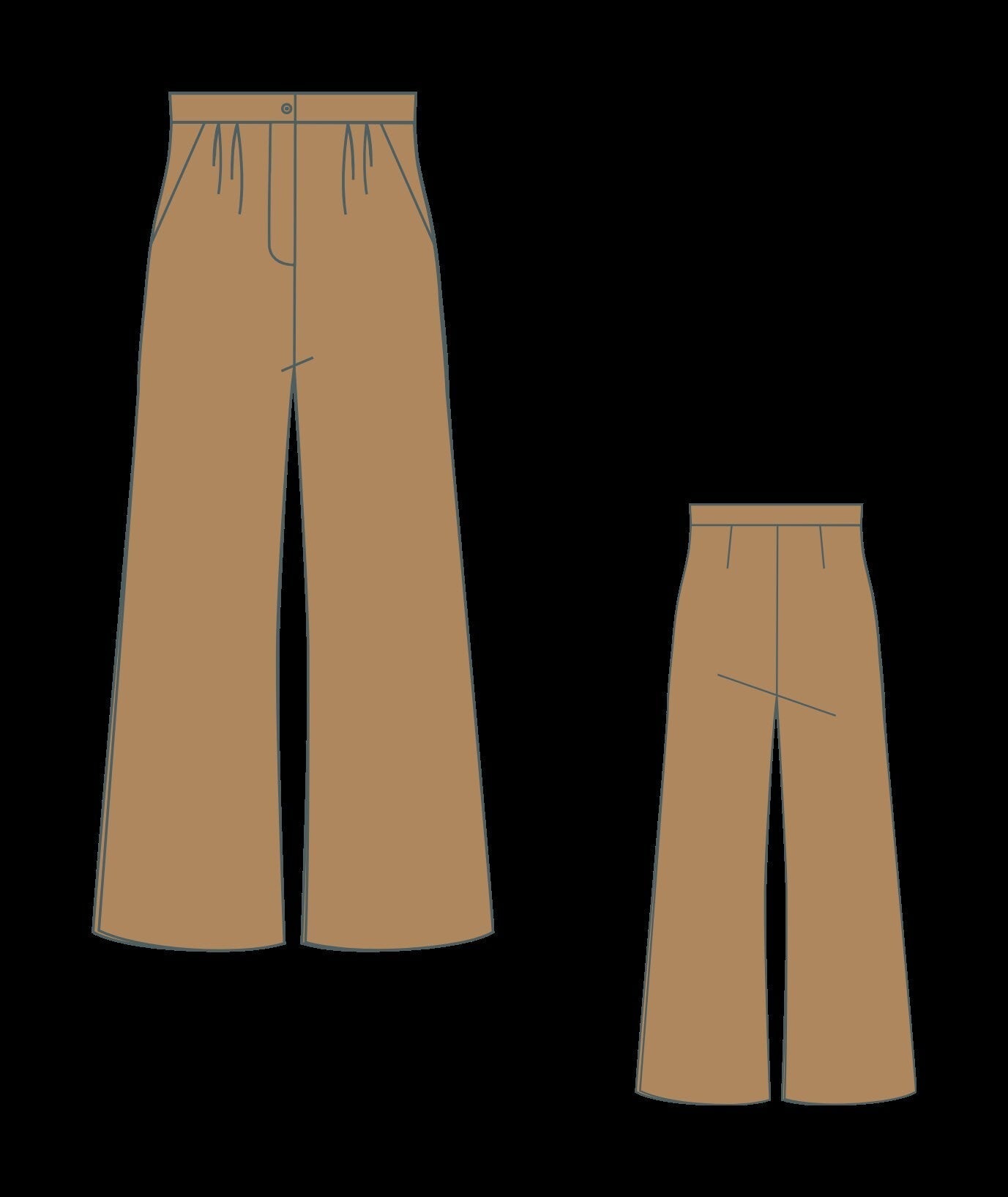 Wide Leg Trousers Sewing Pattern:Women's Pants (XS-4XL) (PDF Pattern)