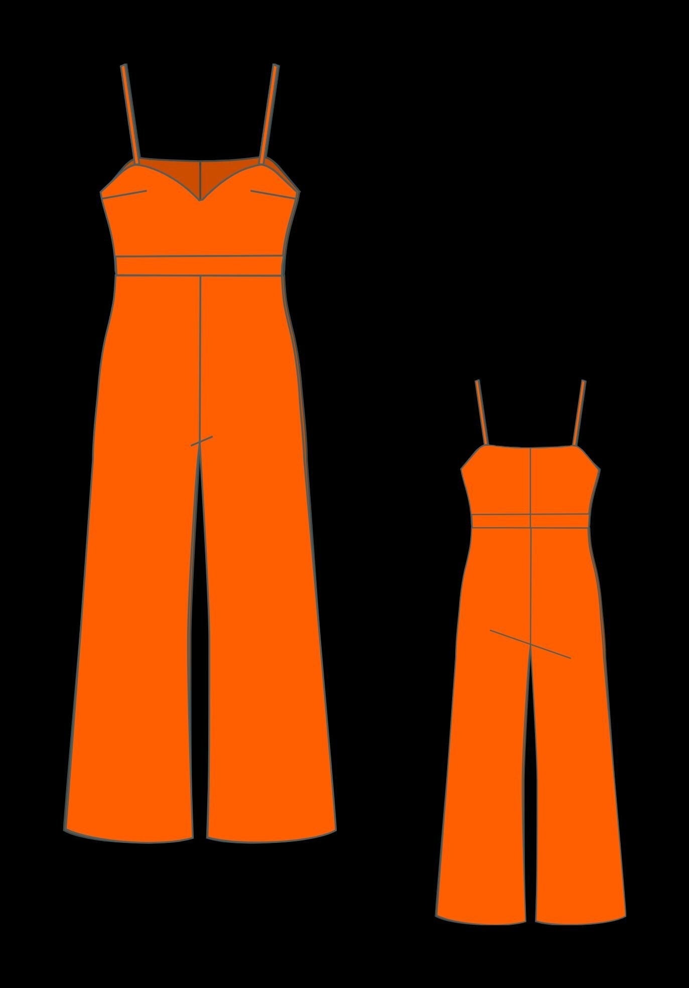Women's Boho Wide Leg Jumpsuit Sewing Pattern (XS-4XL) (PDF Pattern)