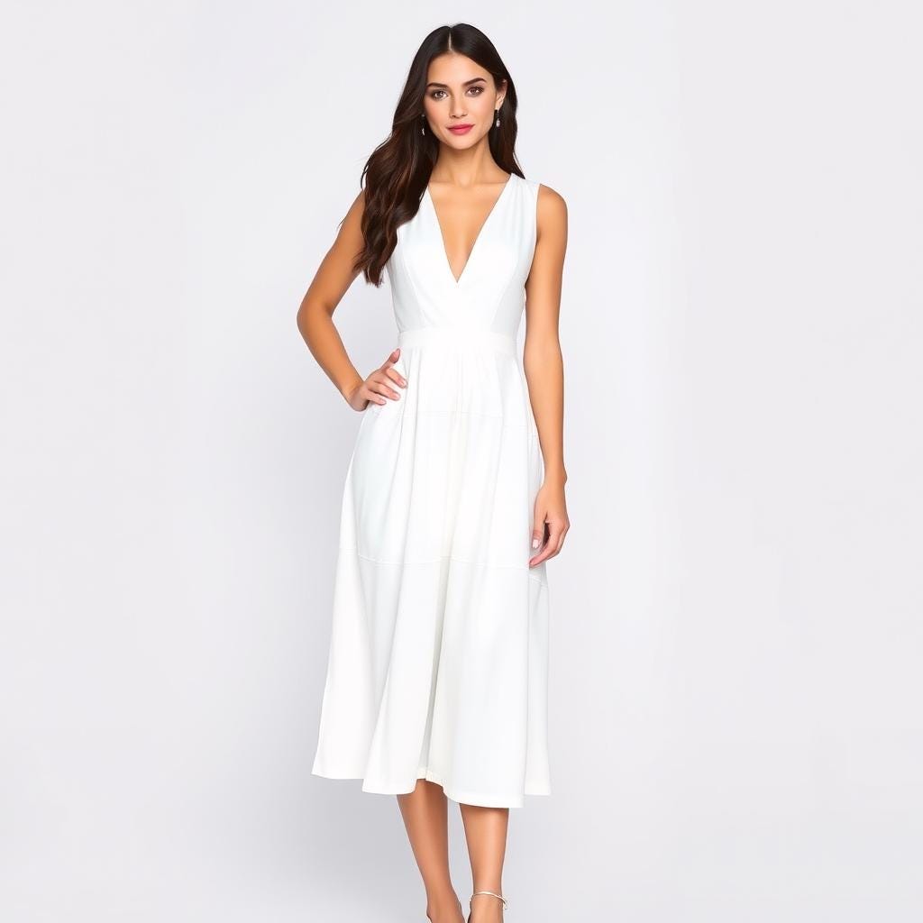 White Midi Dress Sewing Pattern:Elopement Wedding Dress (Digital Download)