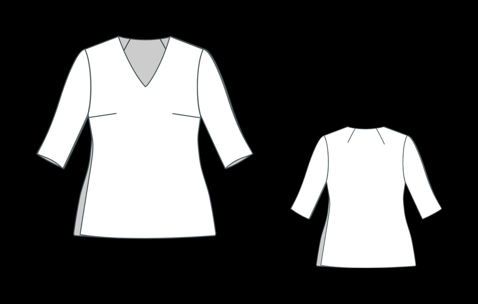 Vintage Linen V-Neck Blouse Sewing Pattern(XS-4XL) (PDF Pattern)