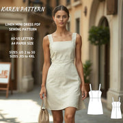 Linen A-Line Mini Dress Sewing Pattern(Digital Download)
