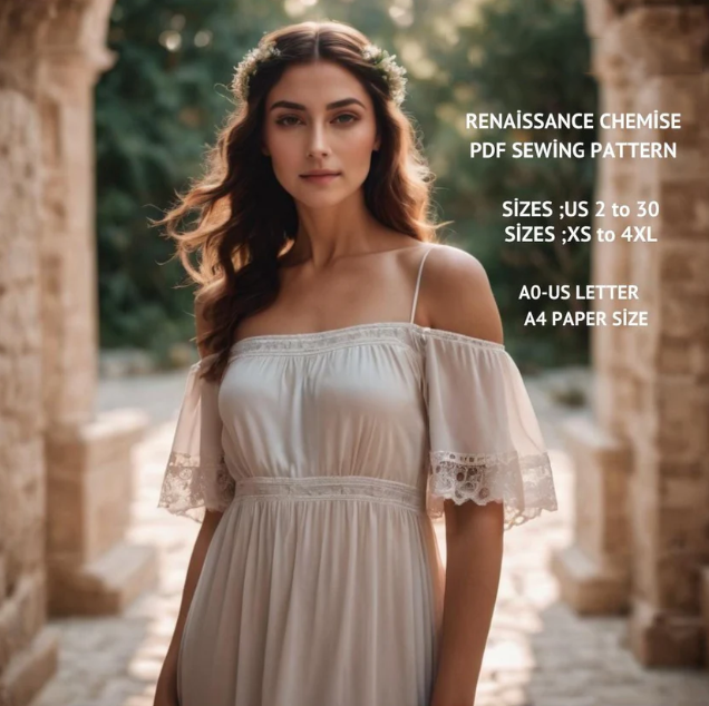 Renaissance Chemise Sewing Pattern: Cottagecore Fairy Dress (PDF Pattern)
